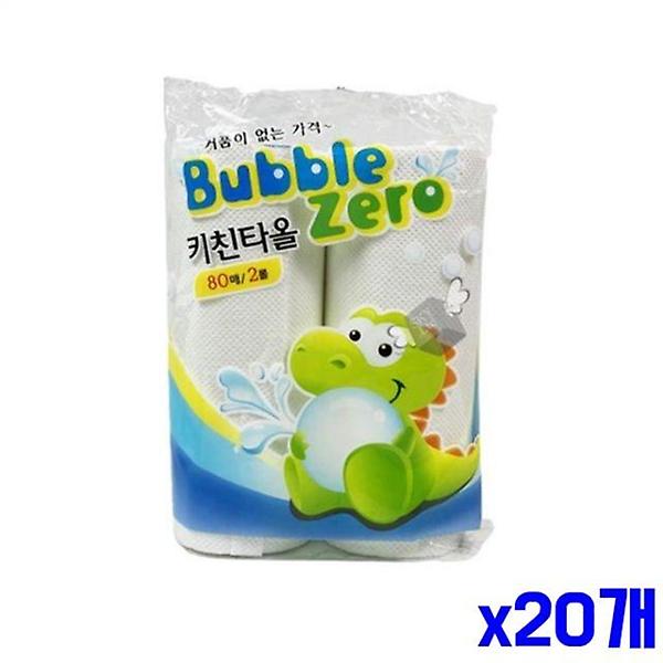  흡수력 좋은 키친타올 80매 2롤 x20개묶음 화장지
