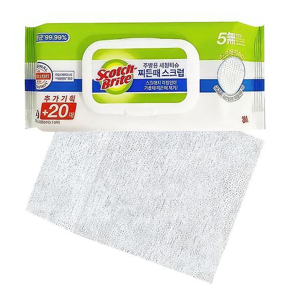  3M 째든때 기름때 인덕션 청소용 물티슈 60P 찌든때
