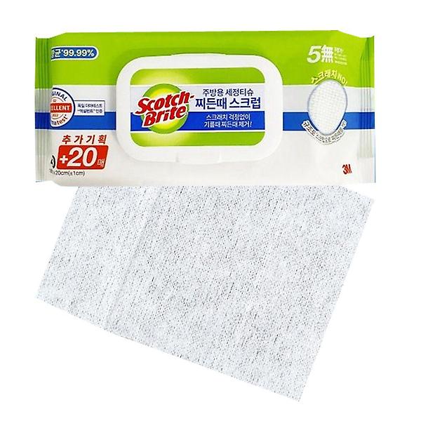  3M 5585 주방 세정티슈 60매 찌든때 노 스크래치