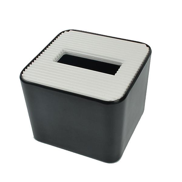  심플 멜라민재질 냅킨케이스 (미색뚜껑+검정하부)