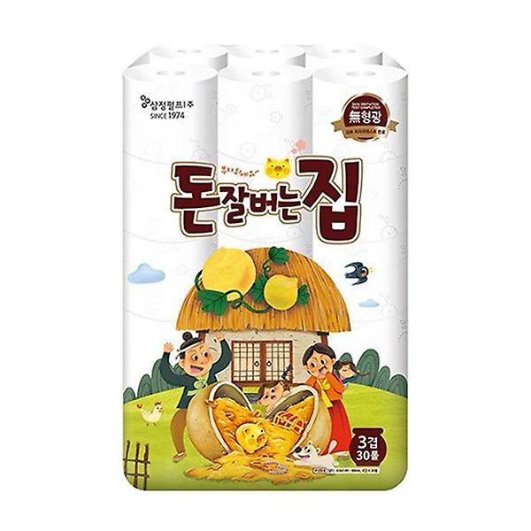  삼정펄프 3겹 데코 돈잘버는집 화장지 30MX30롤