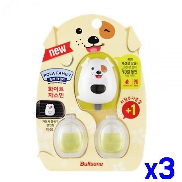  자동차 통풍구 클립형 방향제 자스민 x3개 탈취제