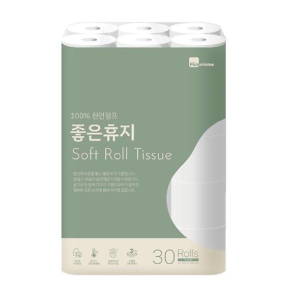  픽앤홈 좋은휴지 100% 펄프 3겹 30롤 30M 롤화장지