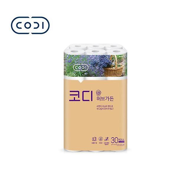  코디 허브가든 화장지 두루마리 3겹 27m 30롤 1팩