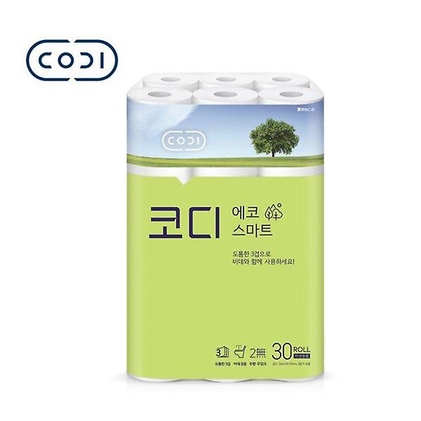  코디 에코스마트 3겹 두루마리 화장지 22m 30롤 1팩