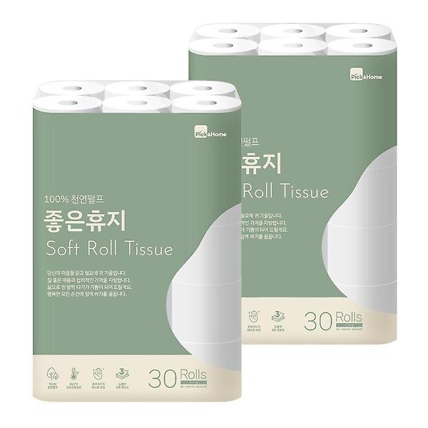  픽앤홈 좋은휴지 3겹 화장지 1+1 30m 두루마리휴지