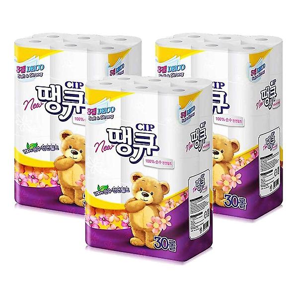  (무료배송)땡큐 프리미엄 3겹 30롤 휴지x3개