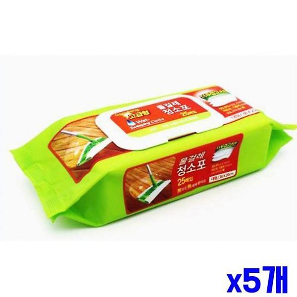  원터치마개 물걸레 청소포 대형 25매 38x20 X5개