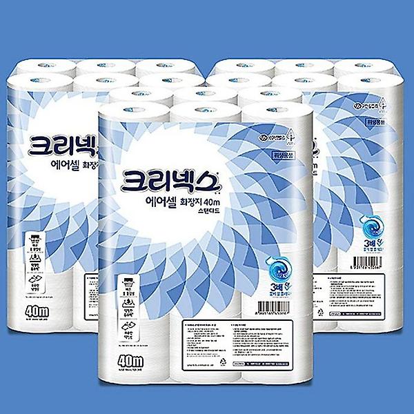  크리넥스 에어셀 화장지 40Mx24롤x3팩 두루마리 롤
