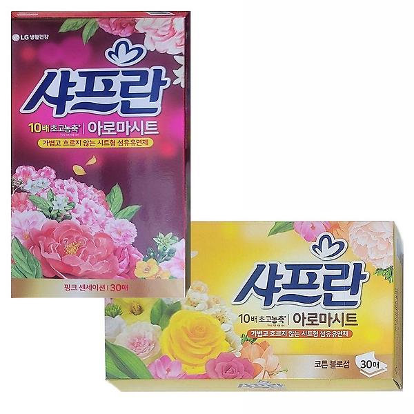  흐르지않는 아로마시트형 농축섬유유연제 30매 향 택1