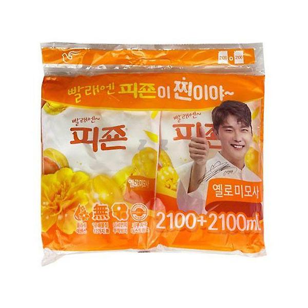  섬유유연제 2.1L(2P) 리필 옐로미모사 살균 냄새제거