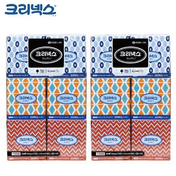  총 미니맥시 250매 6각 미용티슈 2개 x 12각 크리넥스