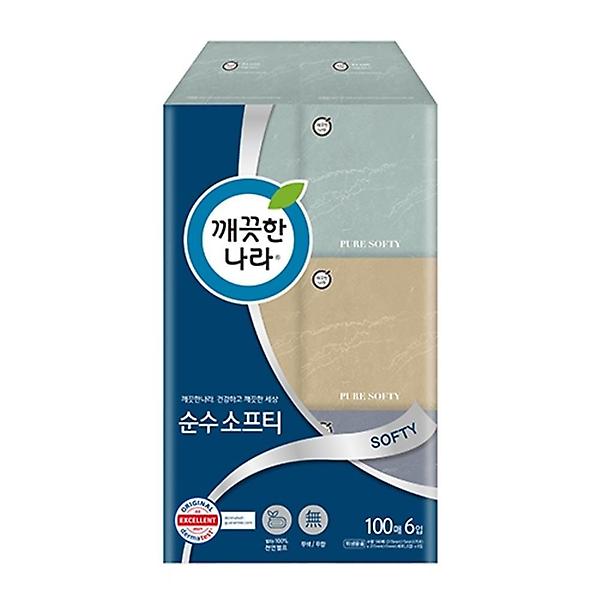  순수 소프티 미용티슈 100매x6입