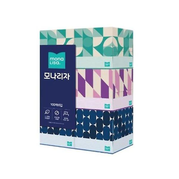  모나리자 미용티슈 정사각 갑티슈 각티슈 100매 6팩