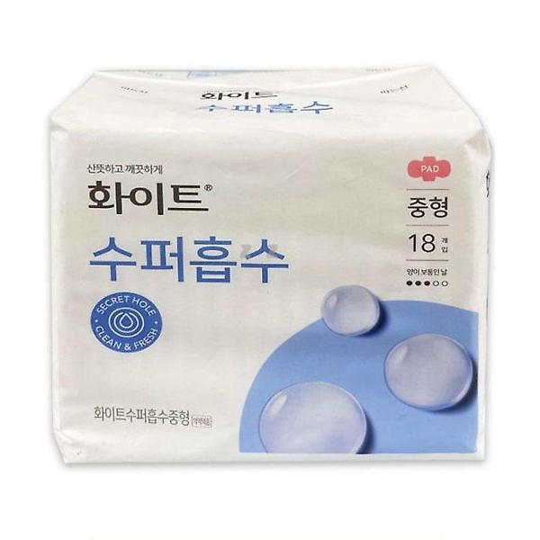  화이트 수퍼흡수 생리대 중형 생리대 18개입