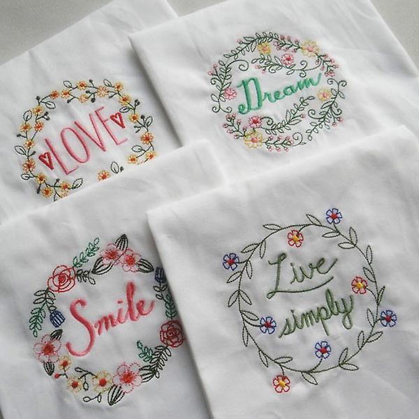  여성 자수 네이밍 코튼 냅킨 티타올 키친냅킨 6타입