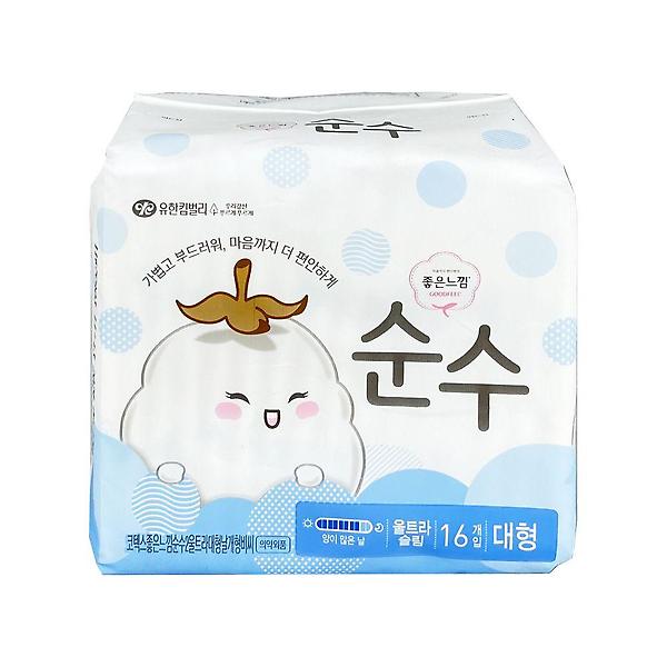  좋은느낌 순수 울트라슬림 대형 16입 생리대 - O