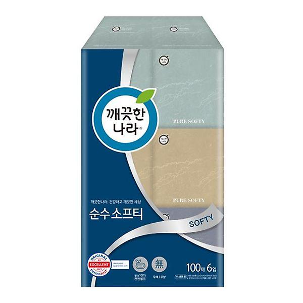  깨끗한나라 먼지적은 미용티슈(100매X6입)