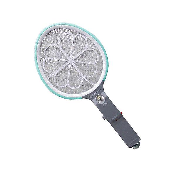  모기채 LED 휴대용 타원형 야광 곤충킬러 건전지2개