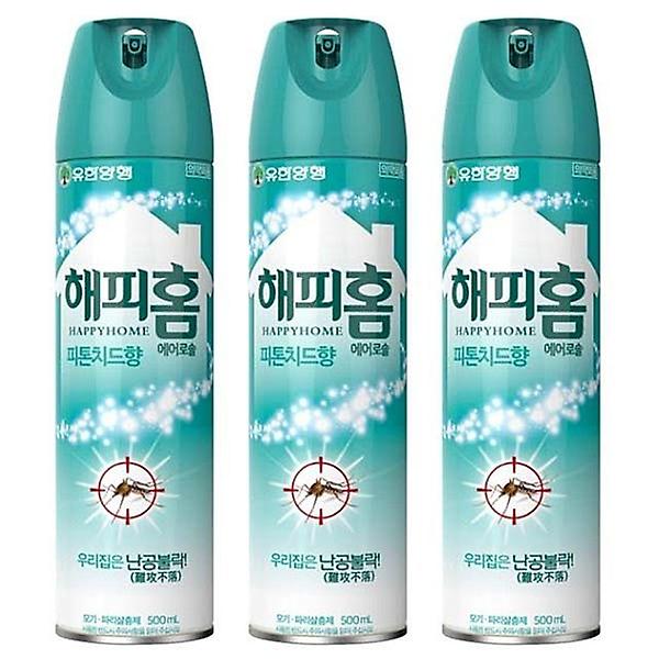  유한양행 해피홈 피톤치드향 에어로솔 500ml 3개