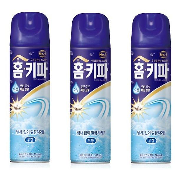  홈키파 모기약 스프레이 수성 에어졸 무향 500ml 3개