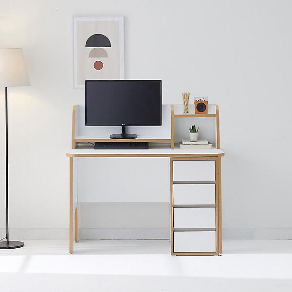  아이앤 엘로인 4단서랍 1200 책상 모니터받침대 세트 SY