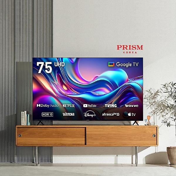  [무결점] 프리즘 바이런 HP75G3 191cm 구글3.0 스마트 4K UHD 베젤리스TV_기사설치포함