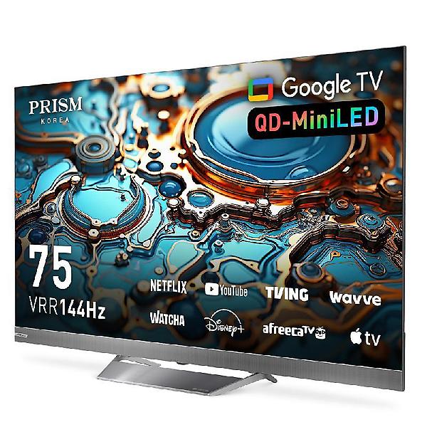  프리즘 CP75G3MG 191cm QD-Mini LED 사운드바 일체형 144Hz 구글 스마트TV