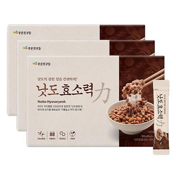  푸른친구들 낫도효소력 3박스 (3g X 135포) 곡물효소 발효식품 영양식