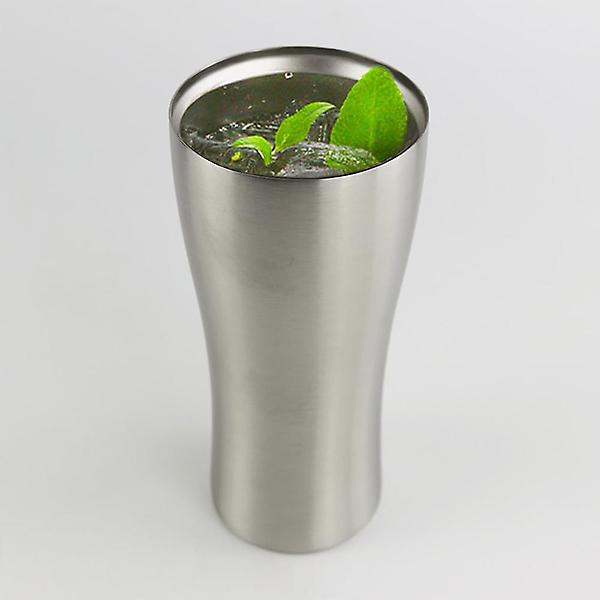  홈아트 이중진공 라인 스텐컵 실버 420ml 보온보냉 맥주 음료컵