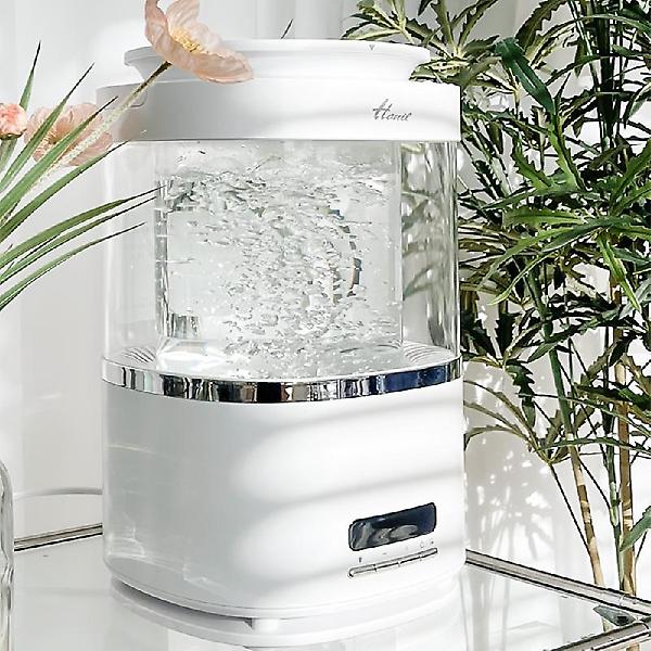  한일 이지필 글라스 가열식 가습기 HGSP-3500R 상부급수 물멍 대용량 3.5L 무드등