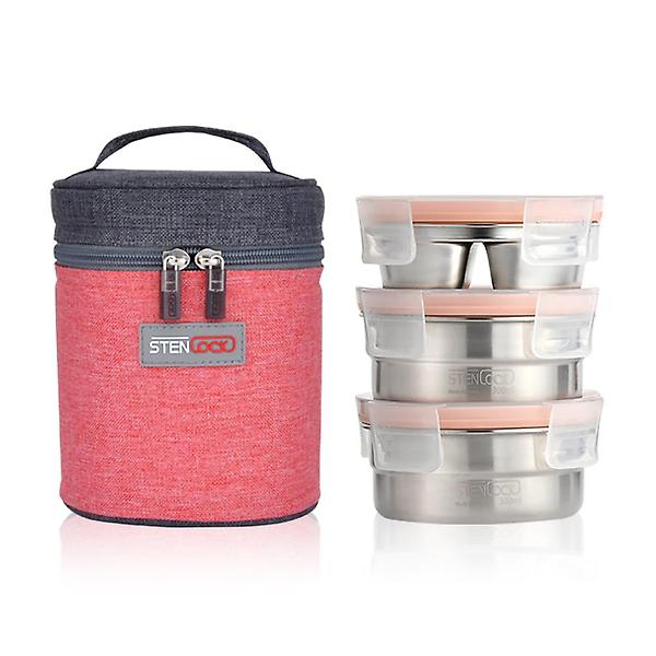  스텐락 국산 스텐밀폐용기 스텐도시락 퓨어 원형 3단(소)