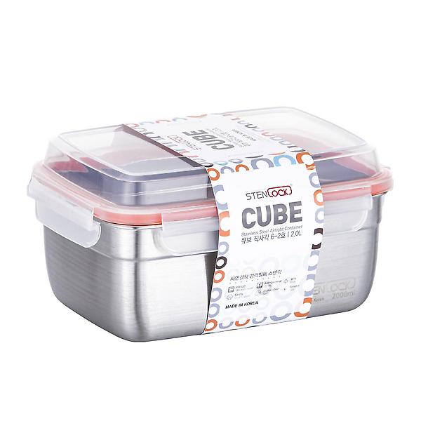  스텐락 국산 스텐밀폐용기 큐브 6-2호 2,000ml