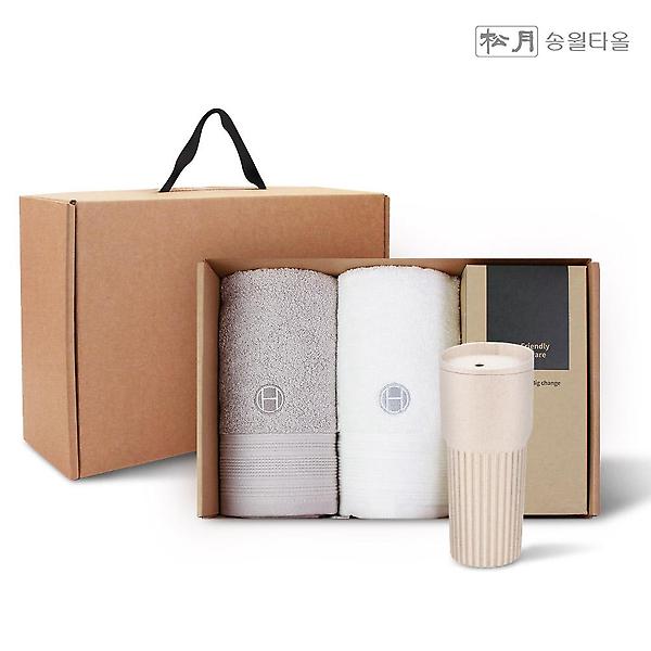  송월타올 호텔컬렉션 네츄럴코밍2P+커피텀블러709ml1P