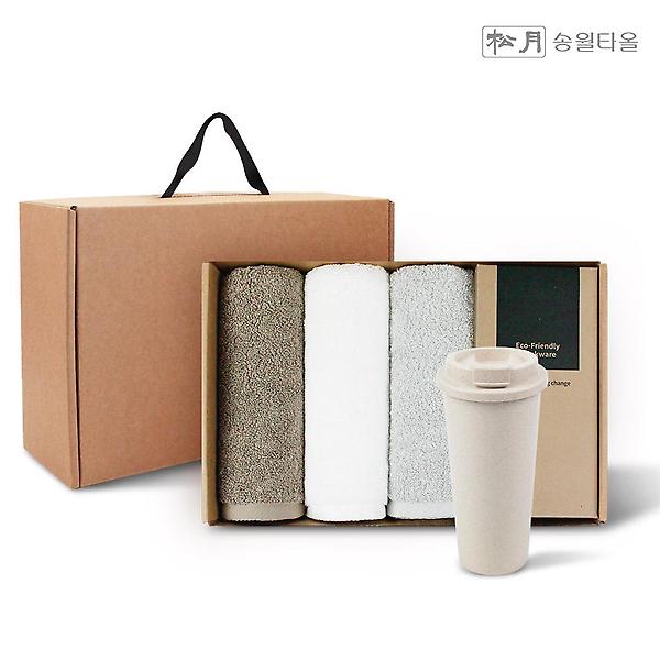  송월타올 노블레스3P+커피텀블러630ml1P