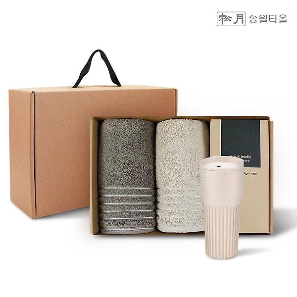 송월타올 호텔컬렉션 필라라인2P+커피텀블러709ml1P