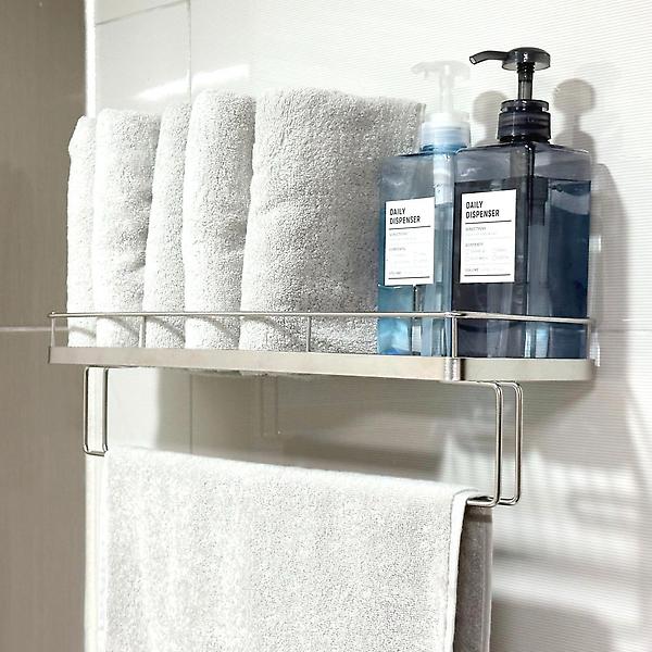  올지 무타공 와이드 수건 선반 304 SUS 거치 수건걸이포함 욕실 화장실 젠다이