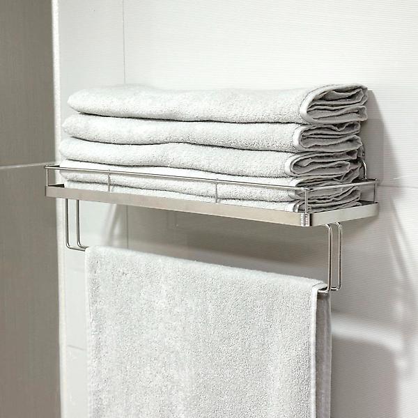  올지 무타공 와이드 수건 선반 304 SUS 거치 수건걸이포함 욕실 화장실 젠다이
