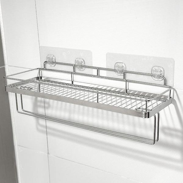  올지 무타공 와이드 수건 선반 304 SUS 거치 수건걸이포함 욕실 화장실 젠다이