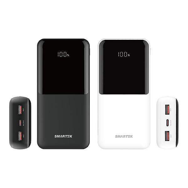  스마텍 LED 3포트 여행용 고속 충전 보조배터리 20000 C타입 USB STPB-QB2
