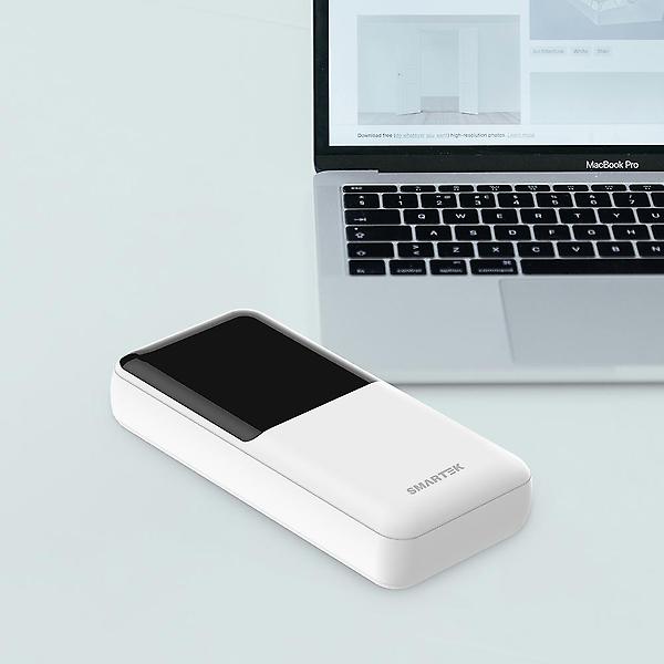  스마텍 LED 3포트 여행용 고속 충전 보조배터리 20000 C타입 USB STPB-QB2