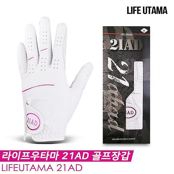  라이프우타마 21AD 반양피 골프장갑[화이트][양손/여성용]