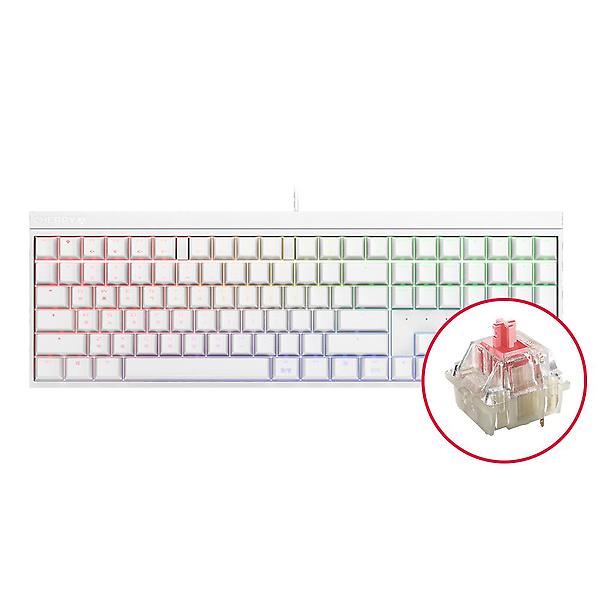  체리 MX 2.0S RGB 게이밍 기계식 키보드 화이트 저소음적축