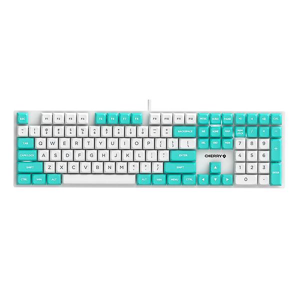 체리 KC200 MX 풀윤활 기계식 키보드 WHITE/MINT 변형 백축