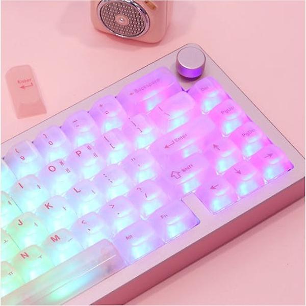  PC 투명 실크인쇄 한글 영문 키캡 165키 커스텀 기계식키보드 베이비핑크