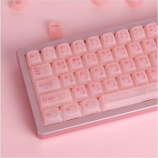  PC 투명 실크인쇄 한글 영문 키캡 165키 커스텀 기계식키보드 베이비핑크