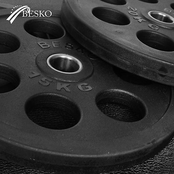  베스코 7홀 중량원판 115kg SET 바벨 헬스 벤치프레스