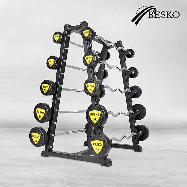  베스코 TPU 고정바벨 직선바/컬바 25kg 중량바 홈짐
