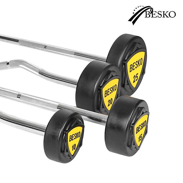  베스코 TPU 고정바벨 직선바/컬바 25kg 중량바 홈짐