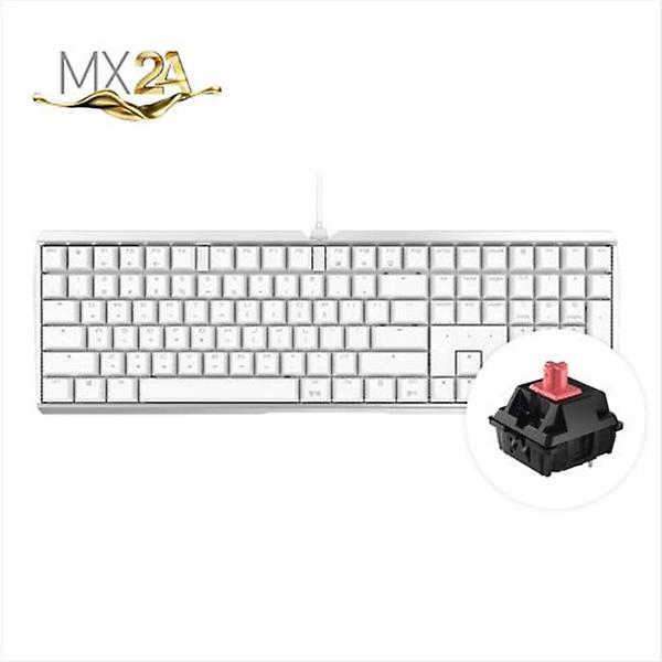  체리키보드 MX 3.0S MX2A 무보강 체리축 게이밍 기계식 키보드 화이트, 저소음적축